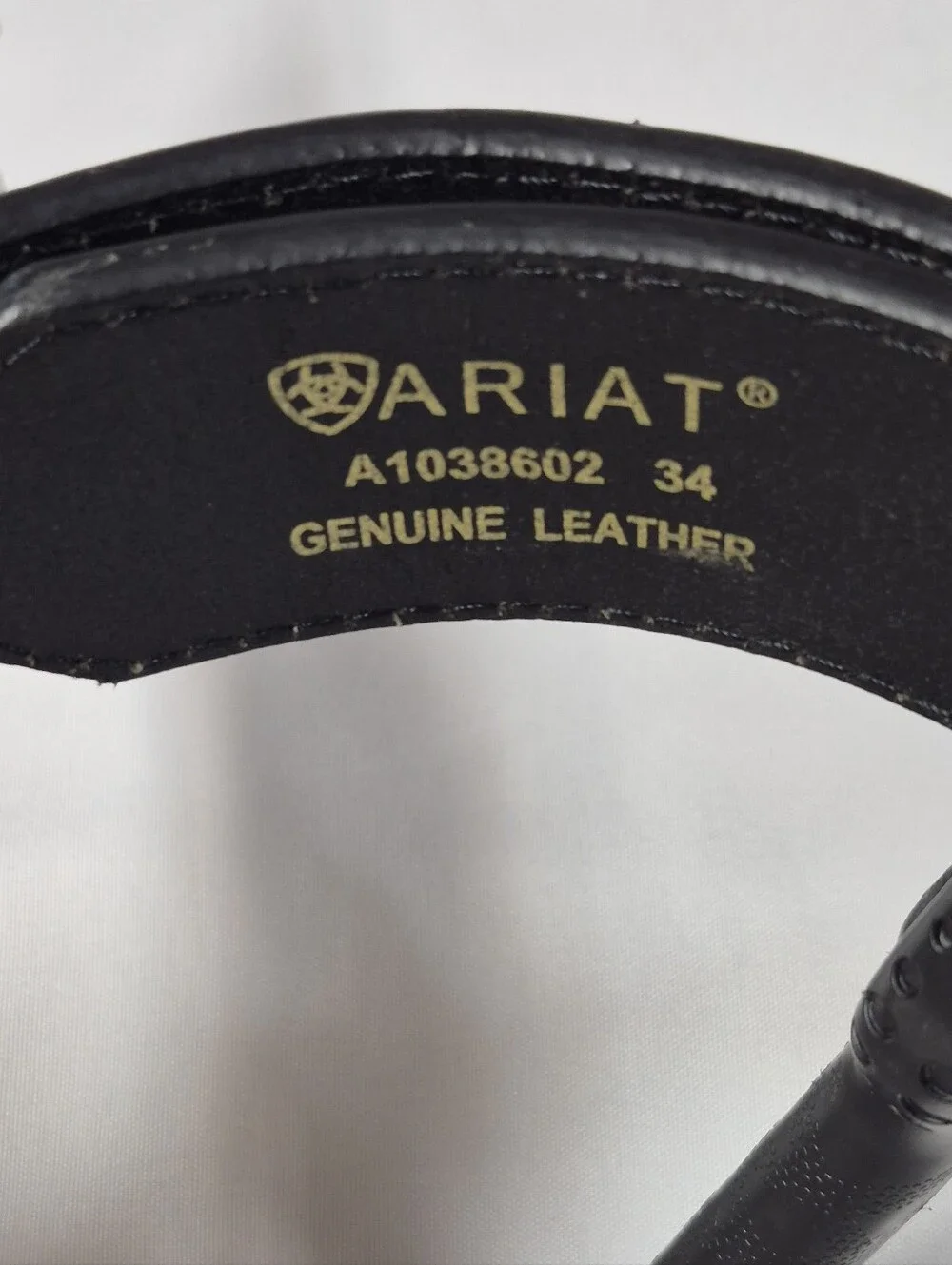 Ariat Mens Feather Floral Embossed Leather Western Belt With Justin Buckle Sz 34
